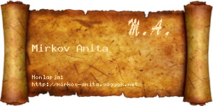 Mirkov Anita névjegykártya