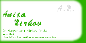 anita mirkov business card